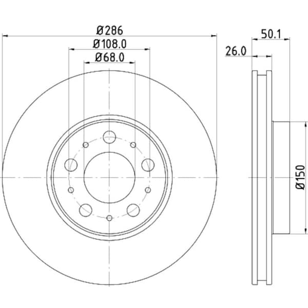 Pagid Brakes Brake Disc High Carbon, 355107052 355107052 - main